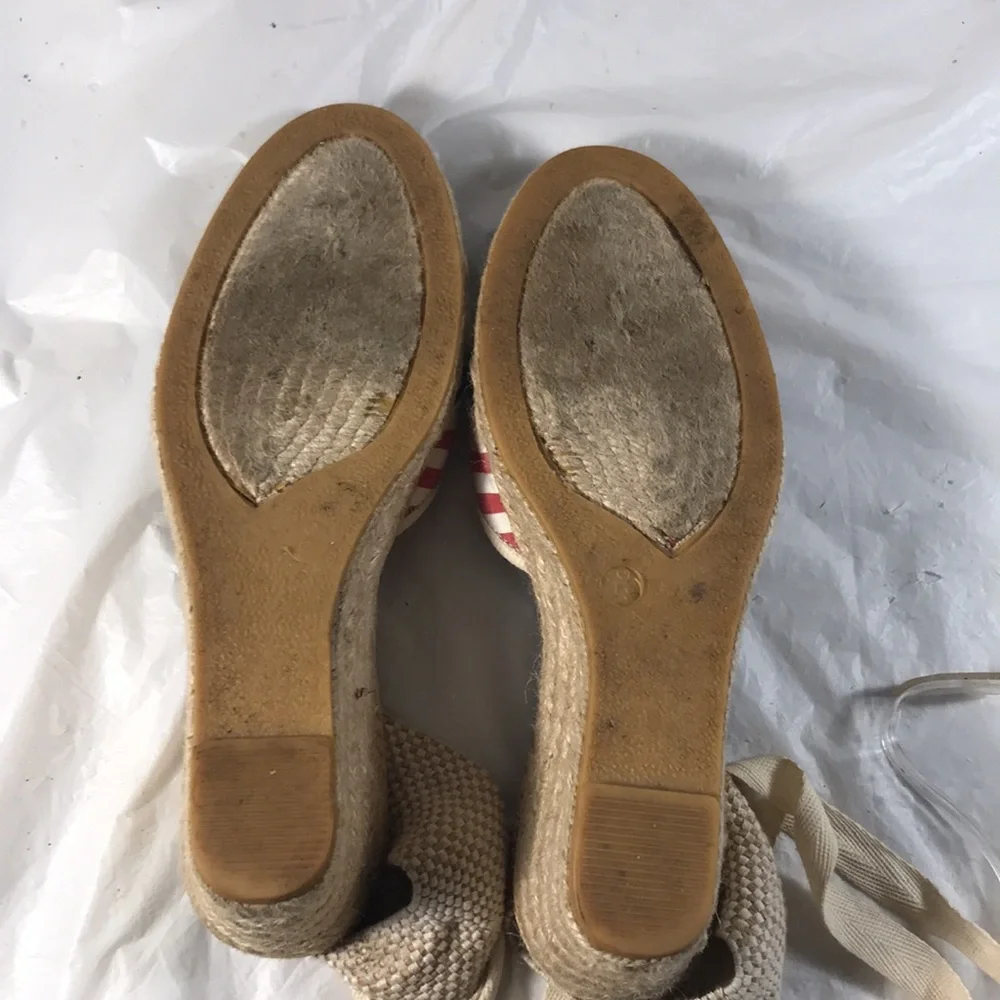Coach Women’s Kerrie Patchwork Canvas Wedge Espadrille Ankle Tie Sandals Shoe